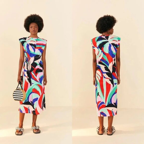 FARM Rio Colorful Abstract Midi Dress - Picture 15 of 15